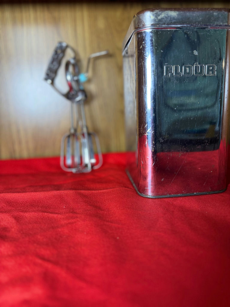 Metal Flour Canister and Hand Crank Egg Beater - image 1 of 3