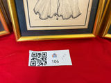 Set of Three Framed Black and White Costume Illustrations - thumbnail 6 of 6