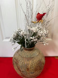 Decorative Ceramic Vase with Artificial Floral Arrangement - thumbnail 1 of 2
