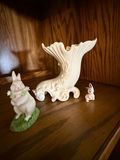 Belleek Porcelain Vase with Rabbit Figurines - thumbnail 1 of 3
