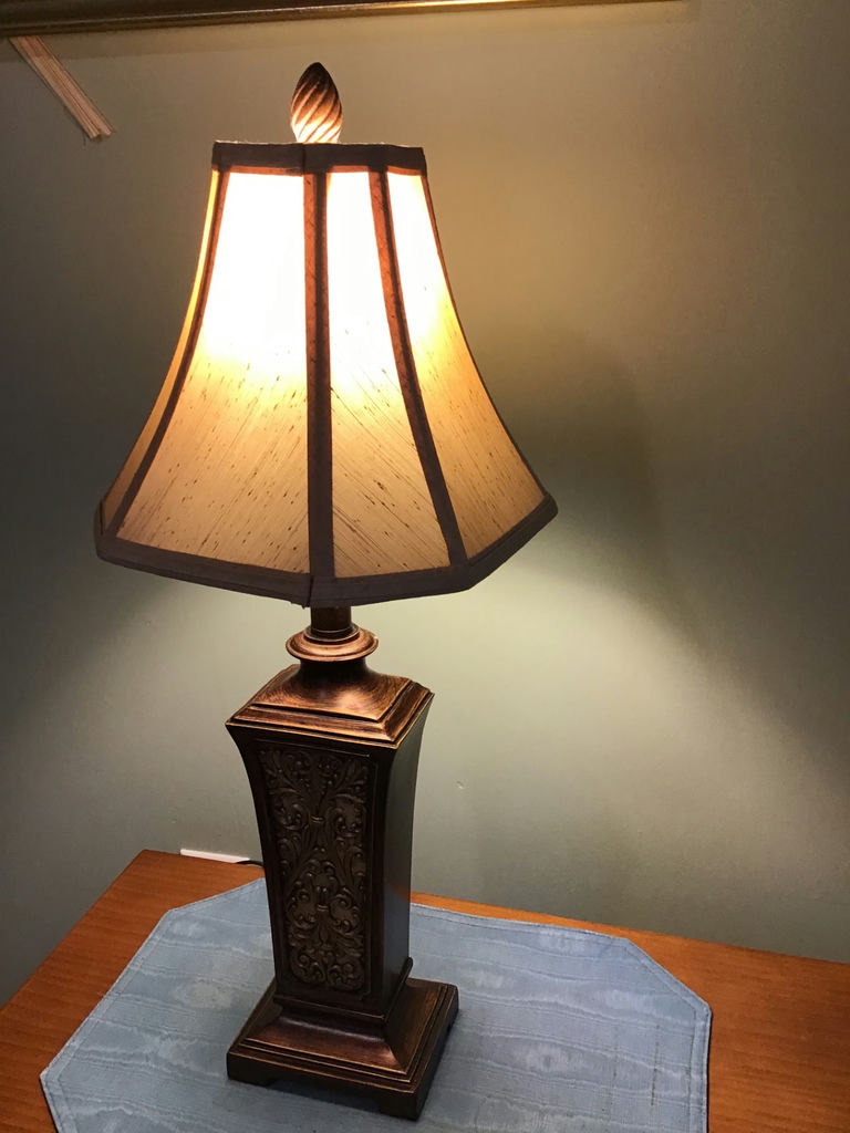 Two Decorative Table Lamps with Fabric Shade - image 2 of 2