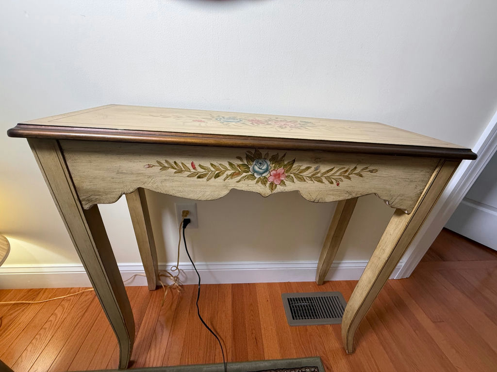 Hand-Painted Floral Console Table - image 2 of 4