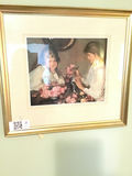 Framed Print of Two Women With Flowers - thumbnail 1 of 3