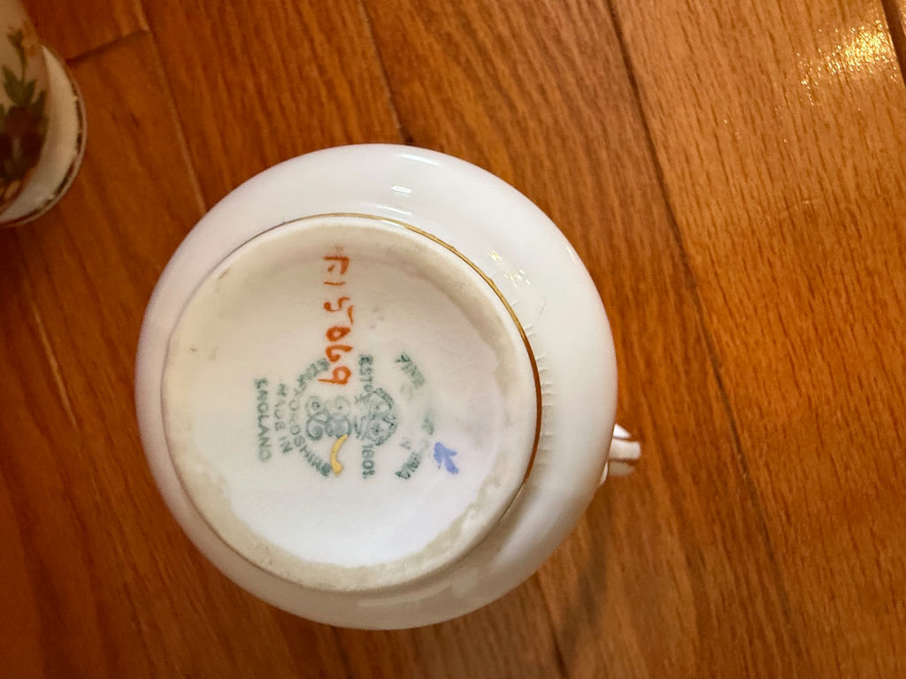 Clarence Bone China Floral Creamer, Bowl, and Cup - image 2 of 4