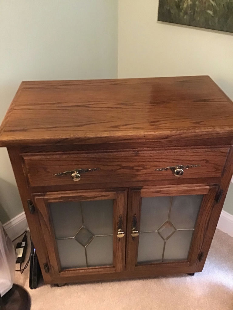 Wooden Cabinet with Drawers and Glass Doors - image 1 of 5