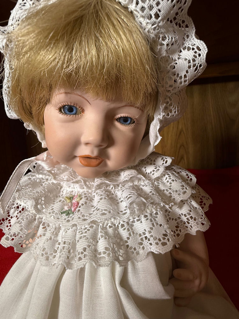 Porcelain Baby Doll in White Lace Dress - image 2 of 4