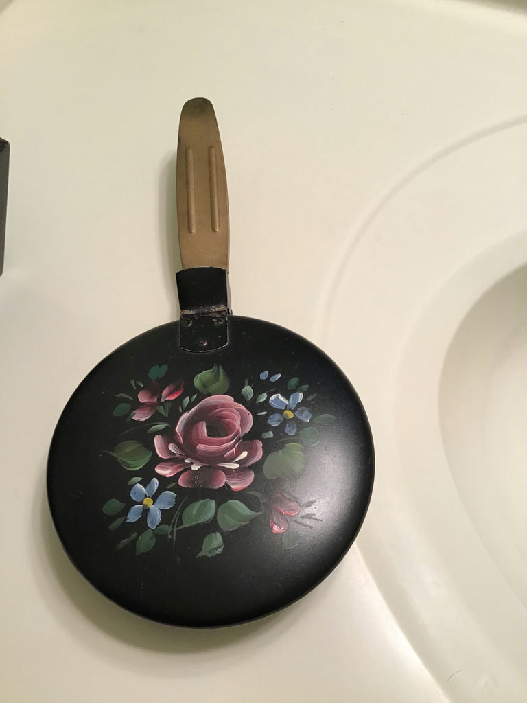 Framed Floral Print and Decorative Painted Pan - image 4 of 4