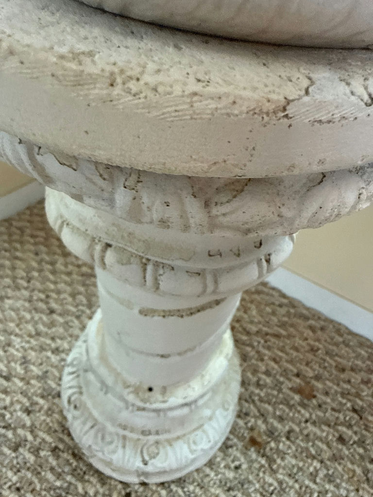White Decorative Pedestal Planter - image 2 of 2