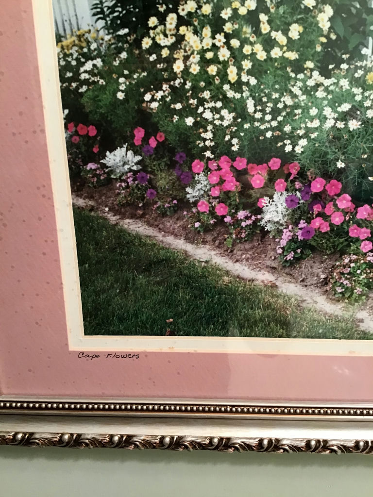 Framed Floral Print and Decorative Painted Pan - image 3 of 4