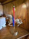 Ceramic Figurines and Brass Carousel Horse - thumbnail 4 of 6