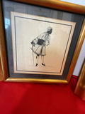 Set of Three Framed Black and White Costume Illustrations - thumbnail 3 of 6