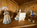 Ceramic Figurines and Brass Carousel Horse - thumbnail 1 of 6