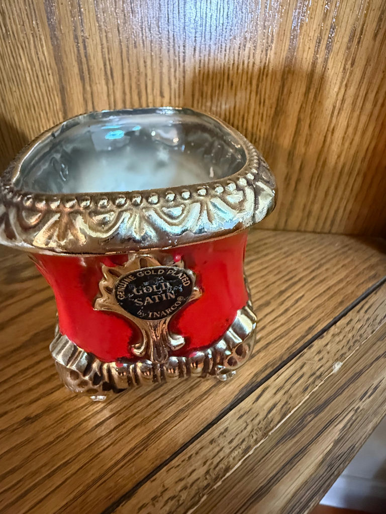 Decorative Red and Gold Satin Glass Vase - image 1 of 2