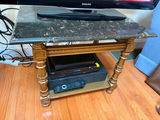 Wood End Table with Faux Marble Top - thumbnail 1 of 3