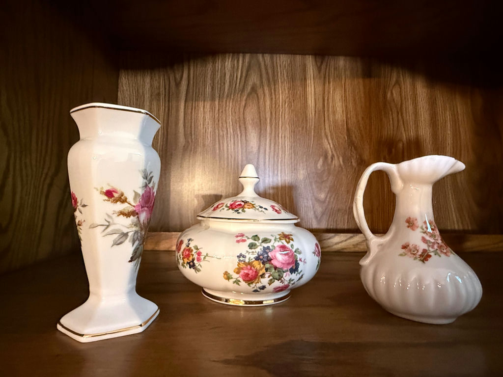 Three Floral Bone China Decorative Pieces - image 1 of 3