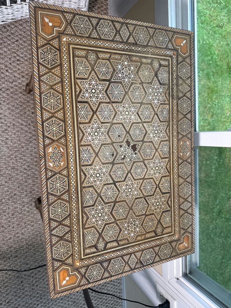 Decorative Inlaid Wood Side Table - image 3 of 3
