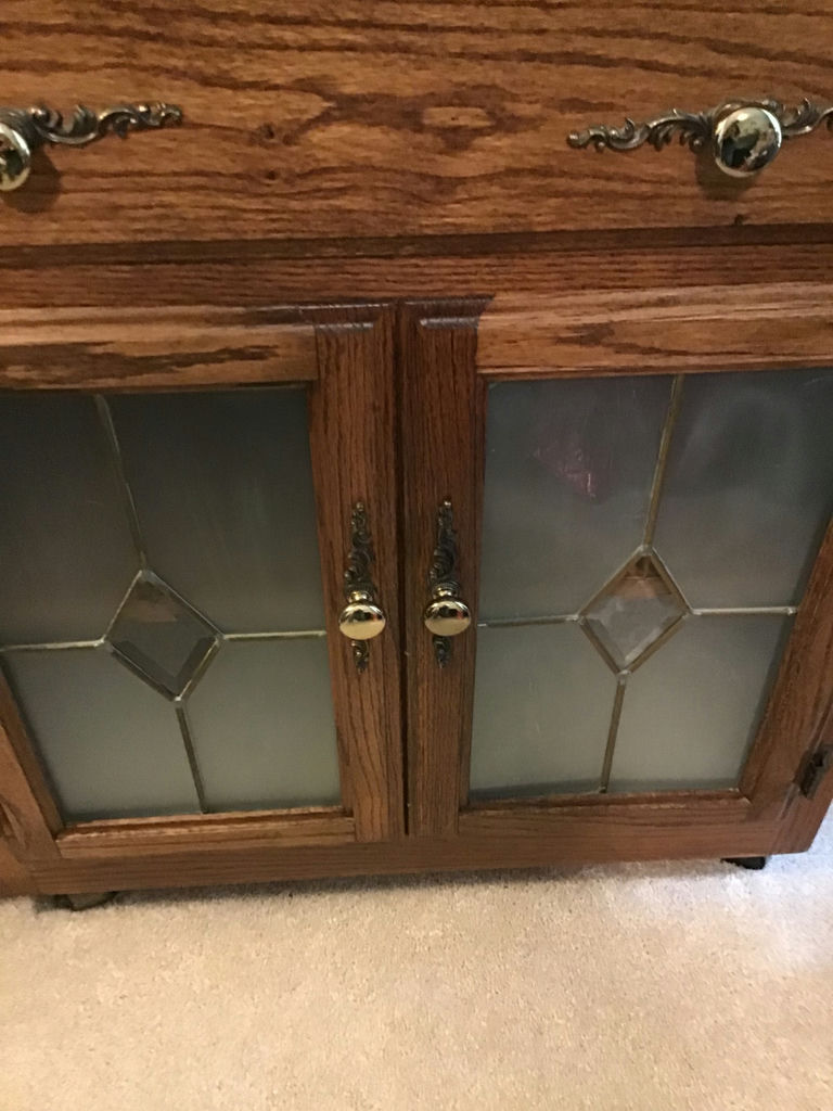 Wooden Cabinet with Drawers and Glass Doors - image 3 of 5
