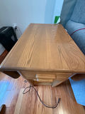 Wooden Side Table with Drop Leaf and Drawer - thumbnail 2 of 3