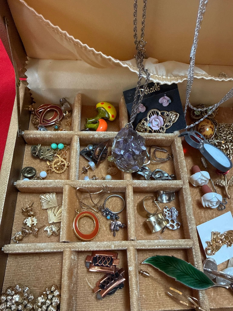 Jewelry Box with Assorted Costume Jewelry and Accessories - image 3 of 3