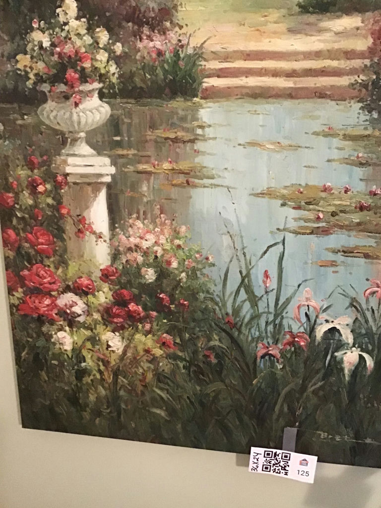 Floral Garden Pond Canvas Wall Art - image 1 of 2