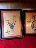 Pair of Asian Style Floral Framed Wall Art Pieces - thumbnail 2 of 6