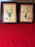 Pair of Asian Style Floral Framed Wall Art Pieces - thumbnail 4 of 6