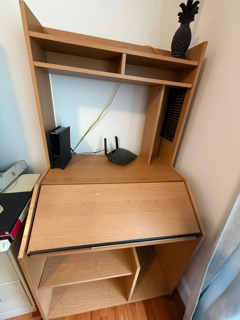 Woodgrain Computer Desk and Shelving Unit - image 3 of 3