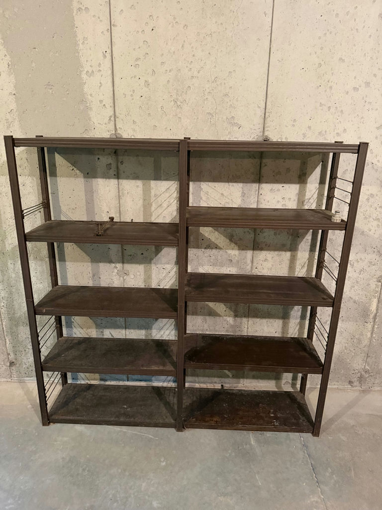 Two Dark metal Shelving Units - image 2 of 2