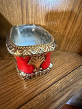 Decorative Red and Gold Satin Glass Vase - thumbnail 2 of 2