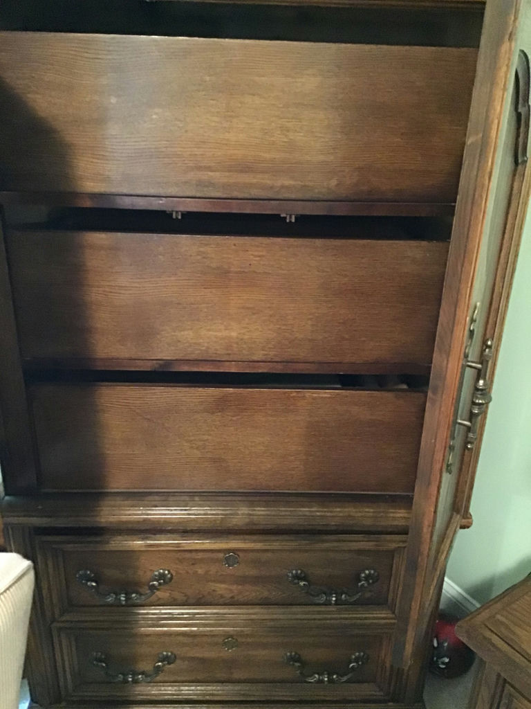 Wood Cabinet Armoire with Drawers - image 2 of 3