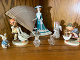 Assorted Porcelain and Glass Figurines with Decorative Fan - thumbnail 1 of 4