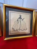 Set of Three Framed Black and White Costume Illustrations - thumbnail 2 of 6