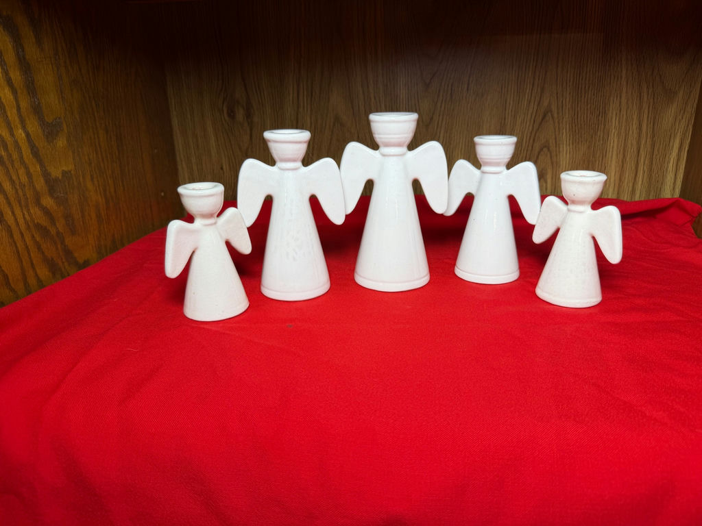Set of Five White Angel Figurines - image 1 of 3