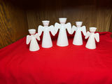 Set of Five White Angel Figurines - thumbnail 1 of 3