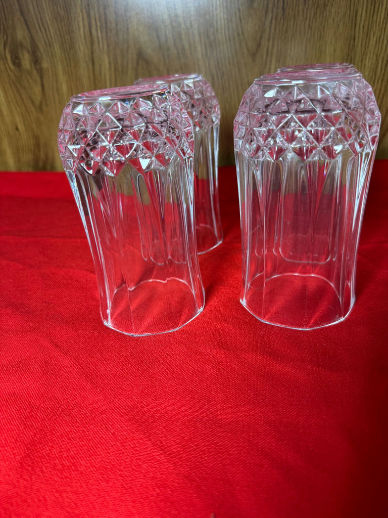 Set of Four Clear Patterned Drinking Glasses - image 1 of 3