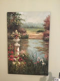Floral Garden Pond Canvas Wall Art - thumbnail 2 of 2