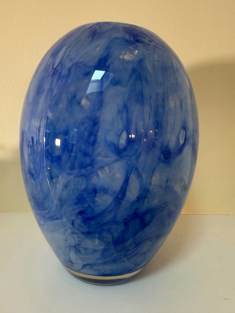 Blue Swirl Glass Vase - image 1 of 3