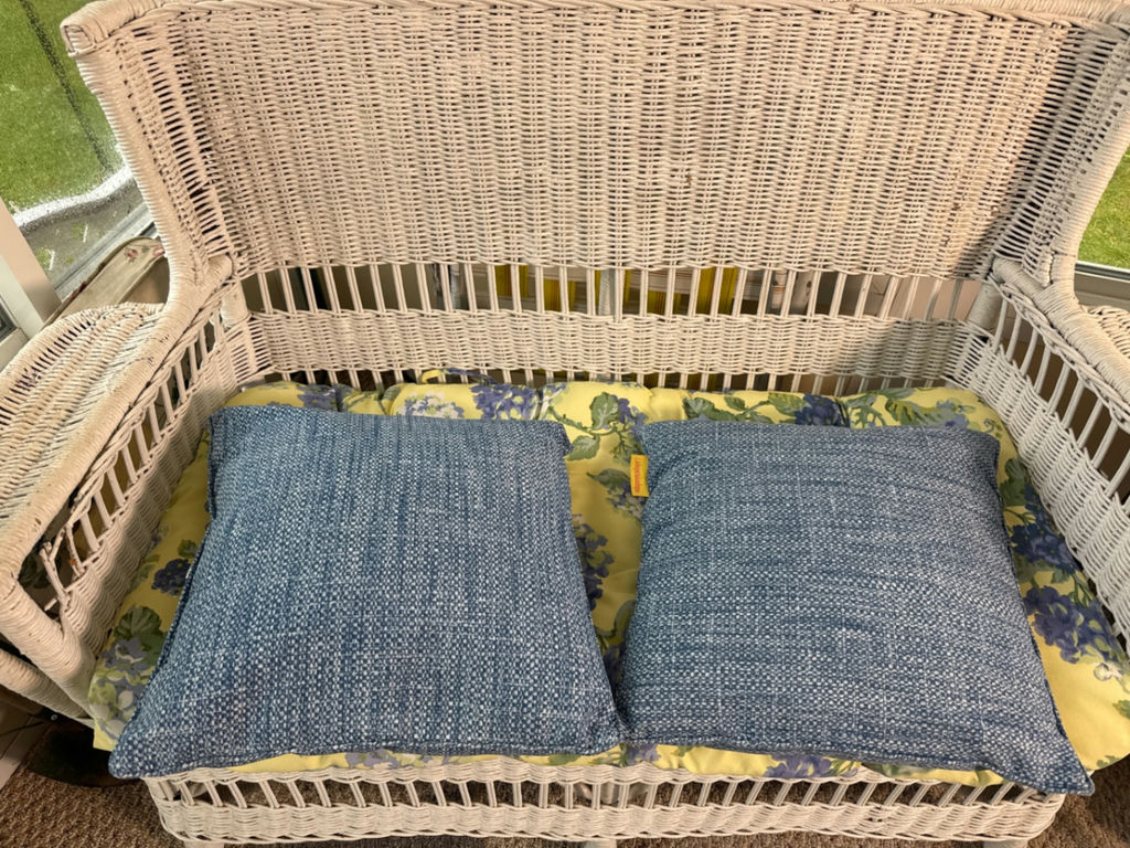 Wicker Loveseat with Cushions and Pillows - image 2 of 2