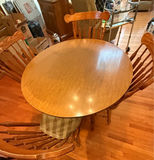 Round Wooden Dining Table with Four Chairs - thumbnail 1 of 7