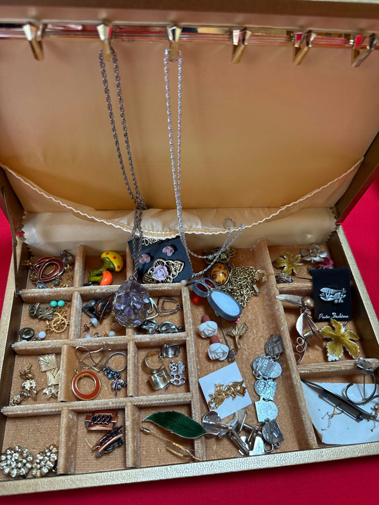 Jewelry Box with Assorted Costume Jewelry and Accessories - image 2 of 3