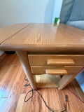 Wooden Side Table with Drop Leaf and Drawer - thumbnail 1 of 3