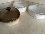 3 Ceramic casserole dishes with glass lids - thumbnail 2 of 5