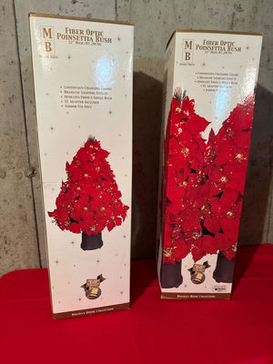 Fiber Optic Poinsettia Bush Decoration (Two Boxes) - Image 1 of 2