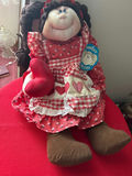 Heart-Patterned Rag Doll Plush with Tag - thumbnail 1 of 2