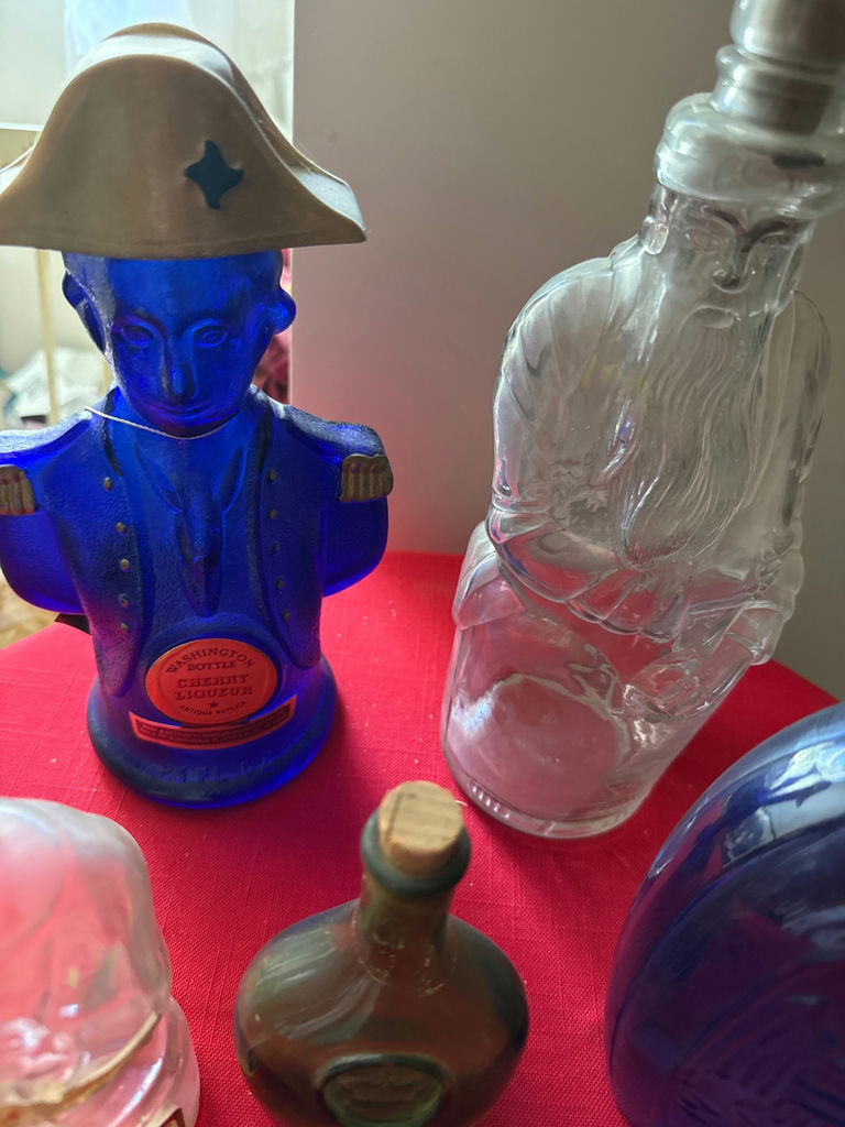 Assorted vintage glass liquor decanters and bottles - image 3 of 4