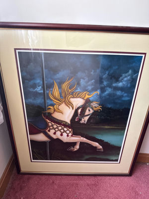 Limited Edition Framed Carousel Horse Print - Image 1 of 3