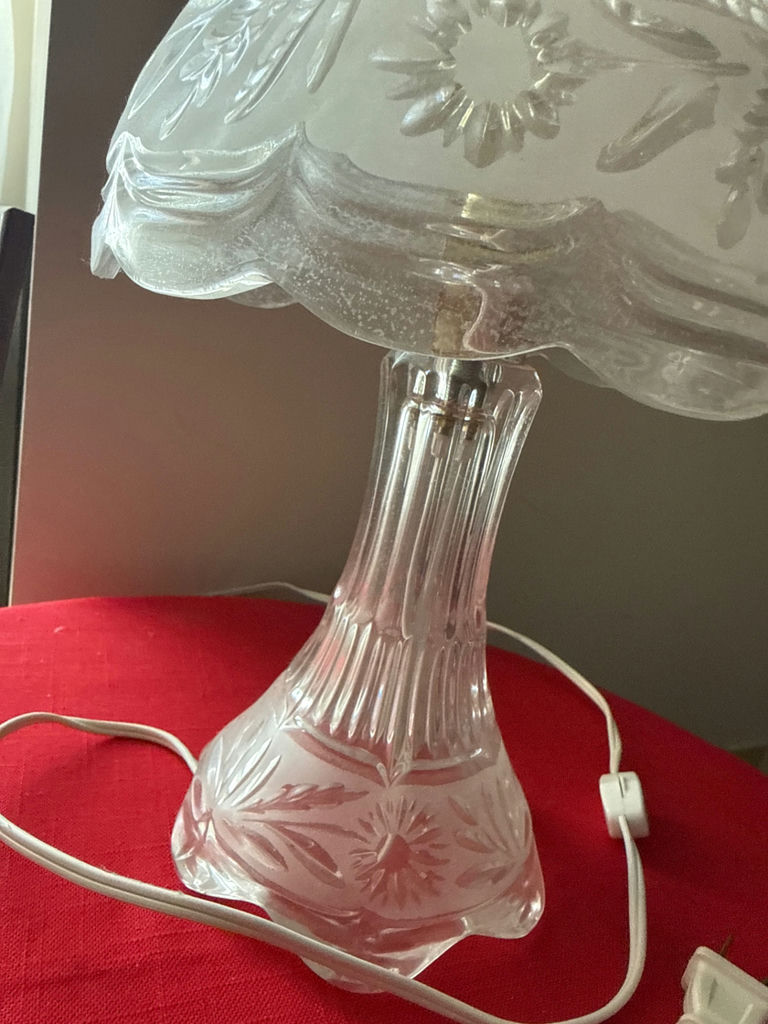Etched Glass Table Lamp - image 2 of 2