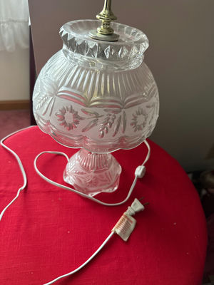 Etched Glass Table Lamp - Image 1 of 2