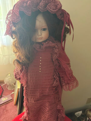 Victoria Ashlea Limited Edition porcelain doll in pink Victorian dress - Image 1 of 4