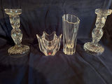 Crystal glassware: Waterford , Lenox and Orrefors candlesticks, vase, and decorative bowl - thumbnail 2 of 5